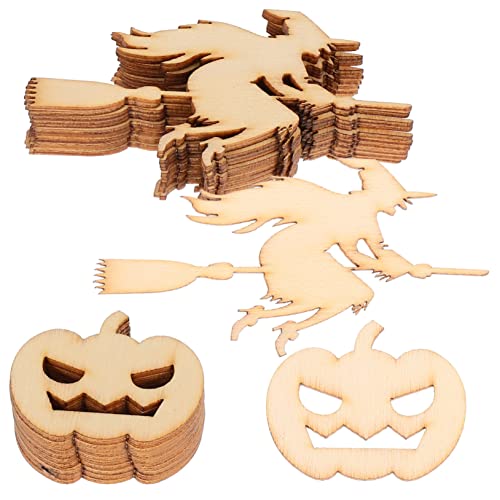 NUOBESTY 1 Satz Halloween-holzspäne Decoupage-ornamente Im Freien Ausschnitte Kleiner Kürbis Leere Untersetzer Zum Basteln Ausgeschnitten Leerzeichen Samtkürbisse Partyzubehör 20st von NUOBESTY