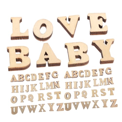 NUOBESTY 1 Satz Handgefertigtes Kleine Holzbuchstaben Scrapbooking- Aus Holz Wandbrief Holzbuchstaben Zum Basteln Buchstabe A Wandbuchstaben Hölzern Beige 300st von NUOBESTY