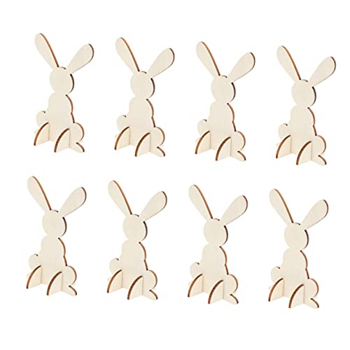 NUOBESTY 1 Satz Hasenschmuck Aus Holz Ostern Zu Ostern Holzhasen Osterngeschenk Kaninchen Wurf Hamster Osterhasen Schmücken Hasenstatue Aus Holz Khaki 8st von NUOBESTY