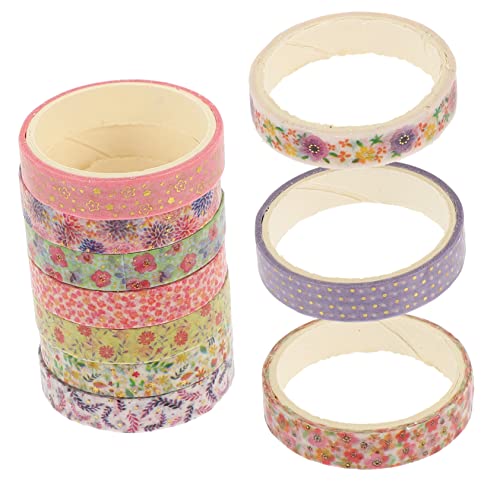 NUOBESTY 1 Satz Heißpräge-washi-tape Punkt Bandspender Wickelbänder Dekoratives Klebeband Scrapbbok The Washi Tape Scrapbook-diy-klebebänder Geschenkbänder Japanisches Papier 10 Rollen von NUOBESTY