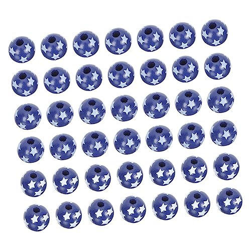 NUOBESTY 1 Satz Holzperlen Zum Unabhängigkeitstag Home Decor Wohnungsdeko Beads Gedenktag Hängende Dekorationen Blaue Girlande Weihnachtsdeko Lose Perlen Zum Unabhängigkeitstag Navy 100st von NUOBESTY