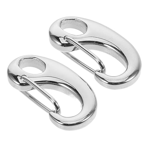 NUOBESTY 1 Satz Hummerschere Karabinerverschluss Anhängerverschlüsse Haken Aus Edelstahl Hundemarken-clips Meereskarabiner Kleine Karabiner Hummerclip D-schnalle Silver Rostfreier Stahl 2st von NUOBESTY