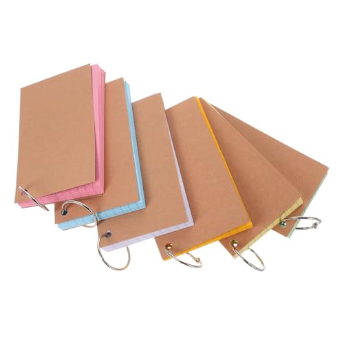 NUOBESTY 1 Satz Indexblock große Karteikarten Grundlagen studieren Karteikarten mit Ring Indexkarten mit Ring Notizkarten mit Ring Karteikarten-Organizer gelochte Karteikarten Papier von NUOBESTY