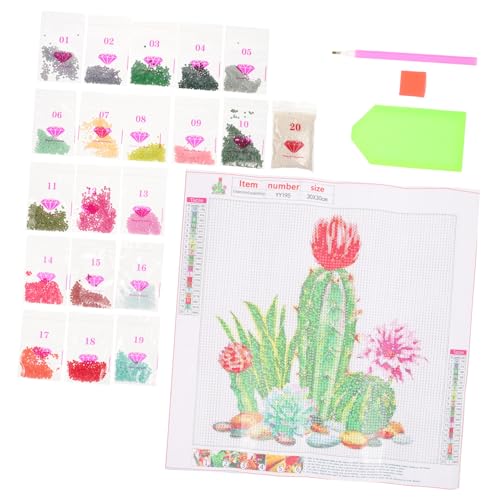 NUOBESTY 1 Satz Kaktus Kreuzstich Stickset für Anfänger Kits für Stickerei-Kits Stickgarn-Kit Bausatz embroidery kit embroidery set Nähhandwerk Kreuzstichhandwerk Stoff von NUOBESTY