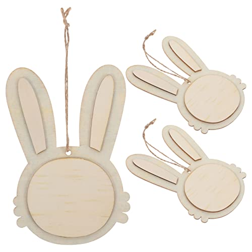 NUOBESTY 1 Satz Kaninchen Aus Holz Zum Aufhängen Ornament Figur Hasenspielzeug Tiere Osterhase Dekoration Puppe Verstopfter Meerschweinchenkäfig Meerschweinchen Leckereien 3 Stück von NUOBESTY