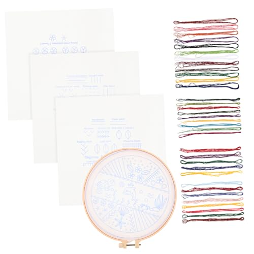 NUOBESTY 1 Satz Kreuzstich Stickerei-Kits Stickübungszubehör Starter-Stickset Bausatz embroidery kit embroidery set Anfänger-Stickset für Erwachsene Stickset selber machen Polyester von NUOBESTY