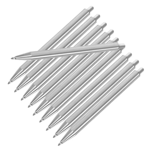 NUOBESTY 1 Satz Kugelschreiber Aus Edelstahl Schreibtischaccessoires Für Frauen Schulstifte Stift Metall Ergonomischer Kugelschreiber Büro Stifte Eingabestifte Silver Rostfreier Stahl 10st von NUOBESTY