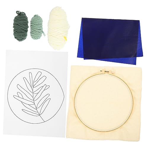 NUOBESTY 1 Satz Materialpaket für Stempelstickerei Proofing Tuch Punch-Needle-Stickerei Planke sticken anfänger set embroidery set werkzeug Kreuzstiche für Anfänger Kunststickerei Plastik von NUOBESTY