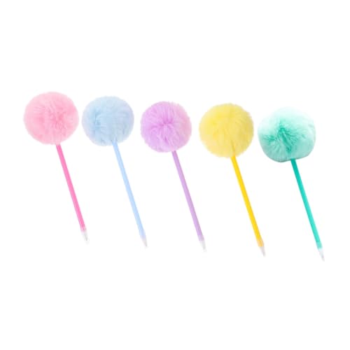 NUOBESTY 1 Satz Niedlicher Haarballstift Kugelschreiber Schreibstift Stift Bürobedarf Stift Niedliche Pompon Stifte Schreibstifte Mit Pompon Girly-stifte Für Mädchen Lustiger Stift Pp 5st von NUOBESTY