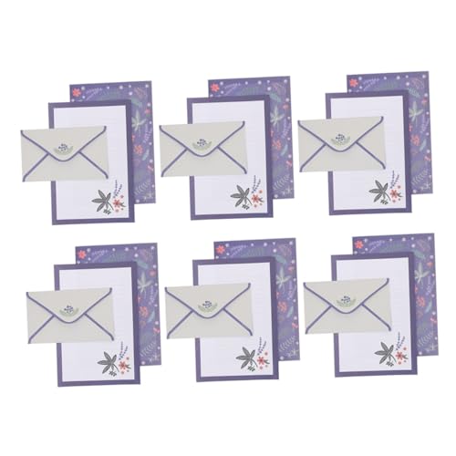 NUOBESTY 1 Satz Niedliches Blumenset geldumschläge umschlag stationery set simpe hochzeitsideen Multifunktions-Hochzeitsumschläge Einladungsumschläge Tragbare Briefumschläge Papier Violett von NUOBESTY