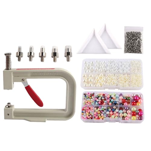 NUOBESTY 1 Satz Ösen Set Mit Strasssteinen Kits Zur Schmuckherstellung Perlensetzmaschinen-set Zubehör Lupe Mini-bohrmaschine Hersteller Perlmuttknopf Bohrer Drücken Einstellung Nägel Gummi von NUOBESTY