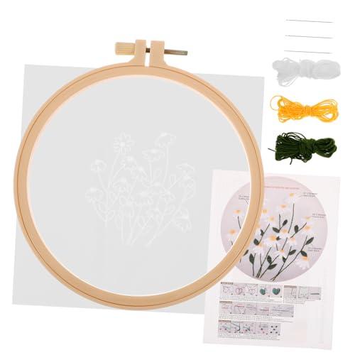 NUOBESTY 1 Satz Organza-Stickerei embroidery set hand made strickset Handgefertigt stickgarne Stickgarn-Kit DIY-Sticksets Sticksets für Anfänger Stickerei-Versorgung Stickerei-Kits Kabel von NUOBESTY