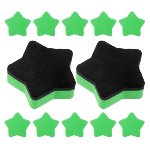 NUOBESTY 1 Satz Pentagramm-radiergummi Whiteboard Zubehör Magnetischer Tafelschwamm Whiteboard-radiergummis Planke Trockener Tafelwischer Radiergummis Für Trockenlöschtafeln Green 12st von NUOBESTY