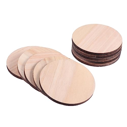 NUOBESTY 1 Satz Runde Holzbretter Token Bastelmaterialien Tabletts Kreise Walnussscheibe Weihnachtsdeko Dekoration Weihnachten Etiketten Bastelset Leere Holzscheiben Runder Holzkreis 10st von NUOBESTY