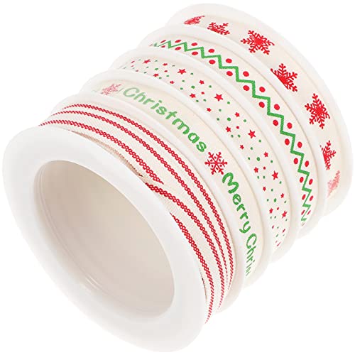 NUOBESTY 1 Satz Schleife Ribbons Weihnachtsband Weihnachts Geschenkband Festivalbänder Künstliche Weihnachtskränze Weihnachtsbogen Weihnachten Diy-bänder Dekoratives Band Baumwolle 5 Rollen von NUOBESTY