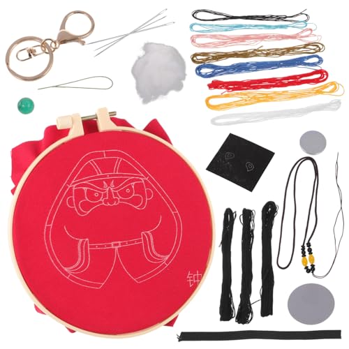 NUOBESTY 1 Satz Schlüsselanhänger diy bausatz diy kits stickerei tuten handsfull paket Bastel-Kreuzstich-Sets Nähzubehör handgefertigte Stickpackungen Stickgarn für zu Hause Kabel von NUOBESTY