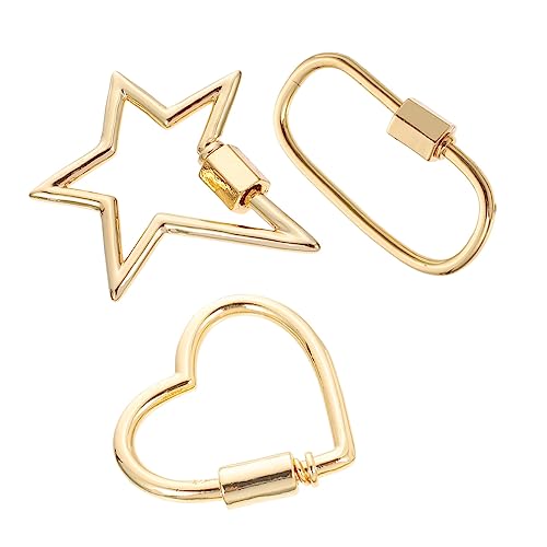 NUOBESTY 1 Satz Schmuckgliederschnalle Reize Halskette Mini-karabiner Ring Armbandverschluss Verschluss Für Armbänder Schmuck Schraubverschluss Gliederschnalle Für Diy Kupfer Golden 3st von NUOBESTY