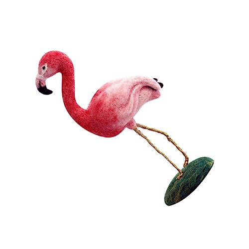 NUOBESTY 1 Satz Schürhaken aus Wolle Ornamente Möbeluntersetzer Kinderspielzeug Bausatz bastelsets+für+ bastel Set für handgefertigtes Filzmaterial Flamingo-Schmuck-Filzset von NUOBESTY