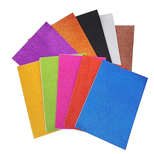 NUOBESTY 1 Satz Schwamm Glitzerpapier Schule Druckerpapier Kunstpapier Schaumbuchstaben Selbstklebendes Glitzerpapier Bastelpapier Schaumpapierhandwerk Konstruktionspapier Colorful 10st von NUOBESTY