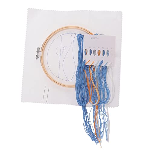 NUOBESTY 1 Satz Sonnenaufgangshandwerk selber machen Stickrahmen Stickgarnfäden Stickerei-Kits embroidery kit embroidery set Stickset für Anfänger Stickereimaterial mit Sonnenaufgangsmuster von NUOBESTY