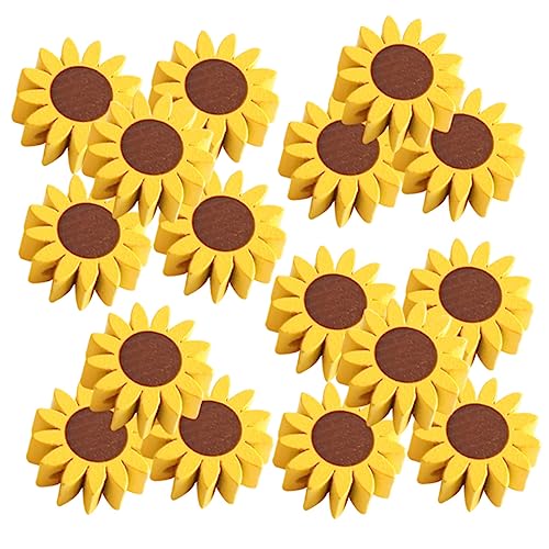 NUOBESTY 1 Satz Sonnenblumen-holzperlen Bastelperlen Selber Machen Sonnenblumenperlen Für Handystativ Perlenkette Bastelset Basteln Schmuckherstellung Aus Perlen Charms-perlen 50 Stück von NUOBESTY