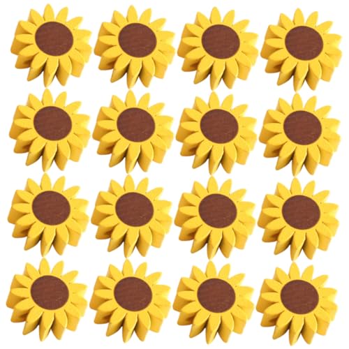 NUOBESTY 1 Satz Sonnenblumen-holzperlen Handystativ Perlenkette Decor Basteln Sie Lose Anhänger Bastelperlen Aus Sonnenblumen Bastelset Charms-perlen Holzperlen Zum Basteln Yellow 50 Stück von NUOBESTY