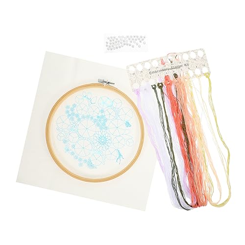 NUOBESTY 1 Satz Stickerei-Kit Nähen Stich für Anfänger Stoff Zubehör Bausätze embroidery set Blumenstichpackung Kreuzstich-Set Blumen-Stickset Kreuzstichmaterial Blumen-Nähset Plastik von NUOBESTY