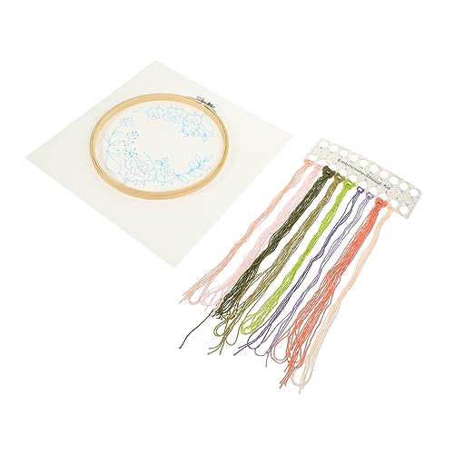 NUOBESTY 1 Satz Stickerei-Kit Stichrahmen Stickrahmen Stickmaschine Bausätze Zubehör Bausatz embroidery kit embroidery set Blumenstickerei-Set Blumen-Stickset Kreuzstichmaterial Plastik von NUOBESTY