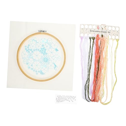 NUOBESTY 1 Satz Stickerei-Kit embroidery set Nähpaket für Anfänger Stich für Anfänger Bausatz Stickstift Stickgarne Stickzubehör Starter-Nähset Kreuzstichmaterial Blumenstichpackung Plastik von NUOBESTY