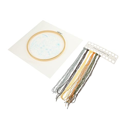 NUOBESTY 1 Satz Stickerei-Kit embroidery set Stickerei-Stoff Stich Kits zum Sticken von Seidenbändern Armbänder Mini-Stickrahmen Nähpaket für Anfänger handgefertigtes Nähmaterial Plastik von NUOBESTY