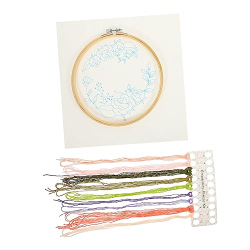 NUOBESTY 1 Satz Stickerei-kit Punch-needle-stickerei Kreuzstichpackungen Für Erwachsene Stickmaschine Stoff Handgemachte Stickerei Bausatz Stichrahmen Stickrahmen Stickgarne Nähen Baumwolle von NUOBESTY