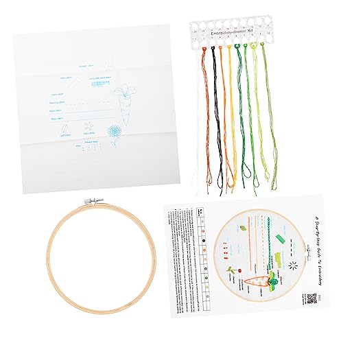 NUOBESTY 1 Satz Stickerei-kit Stickstabilisator Bausatz Stickrahmen Häkeln Bausätze Armbänder Stickset Für Anfänger Zubehör Stoff Stickgarne Stickmaschine Stich-kits Nähen Hölzern von NUOBESTY