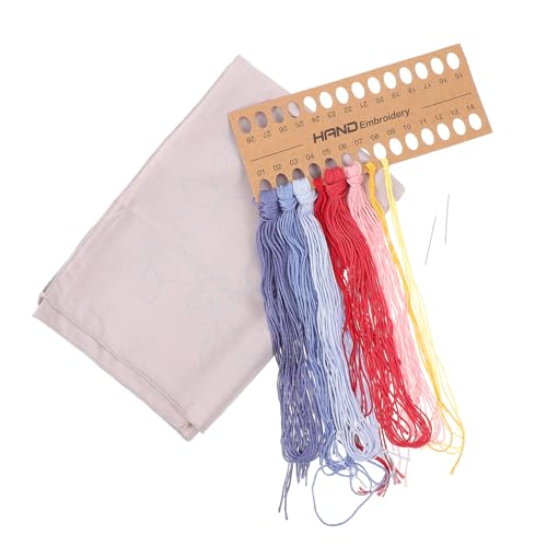 NUOBESTY 1 Satz Stickmaterialpaket linen fabric stickmuster valantines sevgiliye hediye bestickte handtücher Stickerei-Set zum Valentinstag Taschentuchwerkzeug selber machen Baumwolle von NUOBESTY