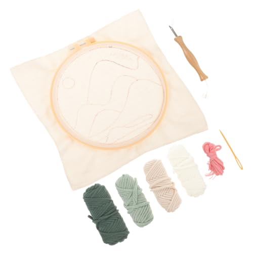 NUOBESTY 1 Satz -Stickset sticken für kinder kreativset bastelkasten strickanzug basteln set DIY dekorationsmaterial Stanznadel selber machen handgefertigtes Bastelset Nadel-Kit Holz von NUOBESTY