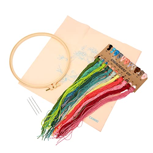 NUOBESTY 1 Satz Stickwerkzeug embroidery kit bastel materialien sewing accessories DIY-Strickset Blumen-Stickset Stickerei Anfänger-Kits Nähset Bausatz Kreuzstich-Set DIY-Stickset Baumwolle von NUOBESTY