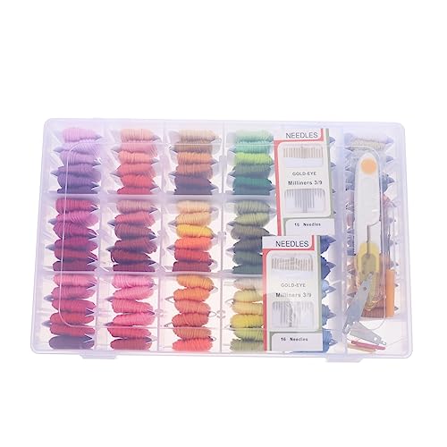 NUOBESTY 1 Satz Stickwerkzeuge embroidery set dekoring Punch Needle Set verkleidung Handarbeitswerkzeug Stichlocher Stickmaterial Stickset selber machen Sticknadel Außenbox Kunststoff von NUOBESTY