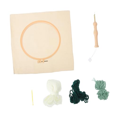 NUOBESTY 1 Satz Stochermaterialpaket Stanznadel-Sticksets Bastelbedarf Punch-Nadel-Stoff sticken für anfänger stickmuster Punch-Needle-Kits für Anfänger Stickerei Bastelmaterial hölzern von NUOBESTY