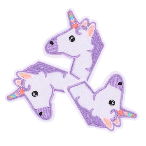 NUOBESTY 1 Satz Stoff-einhorn-patch Stickaufkleber Kleiderflicken Kombinationsplatten-aufkleber Applikation Aufnähen Kinder Bastelset Basteln Für Kinder Patch-einhorn Taschen-patch 3st von NUOBESTY