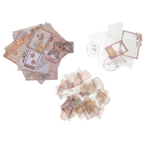 NUOBESTY 1 Satz Taschenmaterialpaket Bausatz Aufkleber Lieferungen Sammelalbum liefert Bausätze scrapbooking sticker scrapbook stickers Ästhetische Scrapbooking-Papiere dekorative Papiere von NUOBESTY