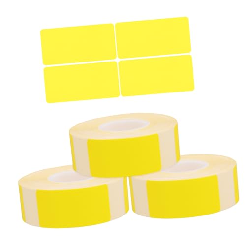 NUOBESTY 1 Satz Thermoetikettenpapier Aufkleberhersteller Halter Etiketten Aufkleber Etikettenband Thermoaufkleber-etiketten Sofortig Tag-aufkleber Selbstklebendes Papier Yellow 3 Rollen von NUOBESTY