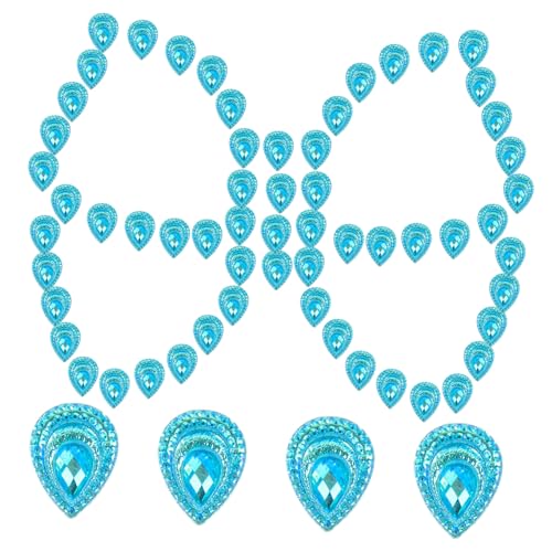 NUOBESTY 1 Satz Wassertropfen Flacher Diamant Strasssteine Craft Strass Flatback Diy Schmuckzubehör Schmucksteine Zum Aufkleben Kristall Bastele Edelsteine Strass-kit Harz Sky-blue 50 Stück von NUOBESTY