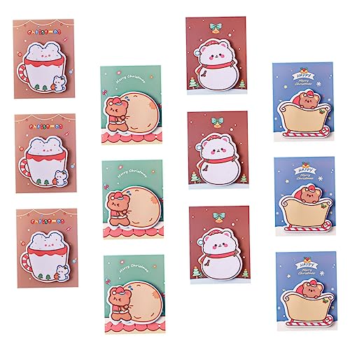 NUOBESTY 1 Satz Weihnachtliche Haftnotizen Weihnachtsrahmen Weihnachten Ornamente Weihnachtsnotizen Memo-aufkleber Mitteilungsnotiz Aufkleber-notizen Nachrichtennotizen Papier 12st von NUOBESTY