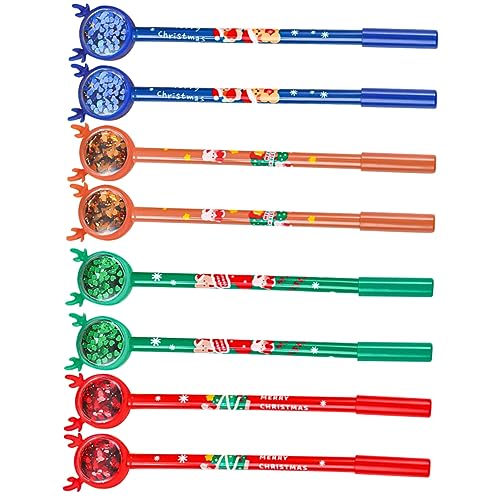 NUOBESTY 1 Satz Weihnachtlicher Gelstift Weihnachtskugelschreiber Weihnachten Kugelschreiber Weihnachts-gel-tintenstifte Weihnachtsbleistift Studenten Gelstift Süße Stifte Masse Plastik 8st von NUOBESTY