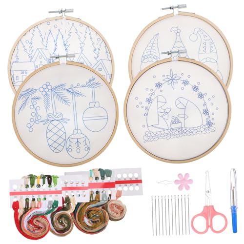 NUOBESTY 1 Satz Weihnachtsset-stickerei Stickset Weihnachten Weihnachtsschmuck-kit Kreuzstichpackungen Stickerei-dekor Weihnachts-sticksets Für Erwachsene Bausatz Bettwäsche Aus Baumwolle von NUOBESTY