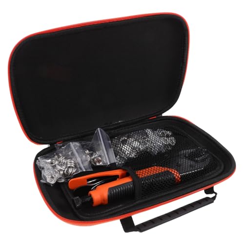 NUOBESTY 1 Satz Werkzeugkasten Snap-Setter-Werkzeug Zackenknöpfe reparaturset für Druckknöpfe Werkzeugset Snap-Werkzeugsatz -Snap-Kit Druckknopfverschluss-Kit Metall Orange von NUOBESTY