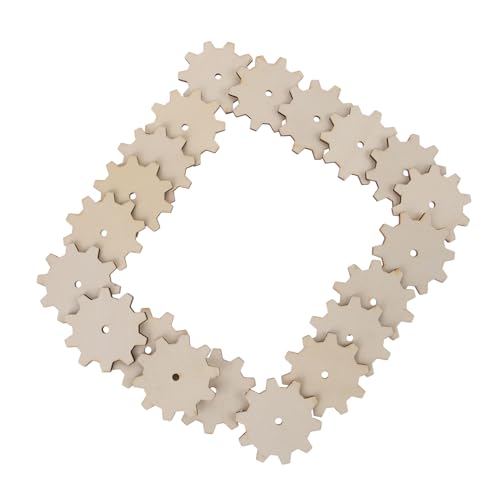 NUOBESTY 1 Satz Zahnrad Hackschnitzel Leer Bastelstäbchen Masse Jumbo-bastelstöcke Treibholz Zum Basteln Diy Holzspielzeug Holzplatten Dekoration Holzrohlinge Hölzerne Ornamente Beige 20st von NUOBESTY