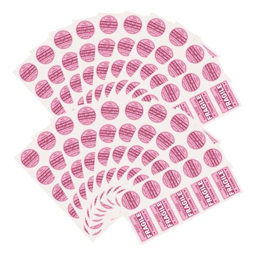 NUOBESTY 1 Satz Zerbrechliche Aufkleber Zerbrechliches Band Abnehmbare Etiketten Klebeetiketten Vorsicht Verpackungsaufkleber Zerbrechliche Warnschilder Kupferplattenaufkleber Rosa 50 Blatt von NUOBESTY