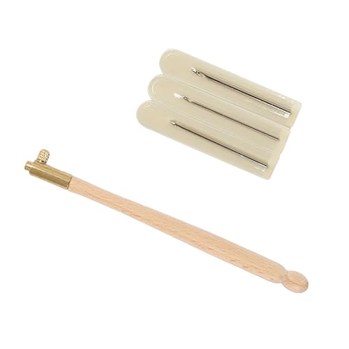 NUOBESTY 1 Satz Zubehör für Sticknadeln DIY Handwerkzeugset Tambourhakennadeln Sticknadel für Anfänger Stickerei Perlennadel Stanzwerkzeug Häkelwerkzeugset Handwerkszeug Stickstanze Hölzern von NUOBESTY