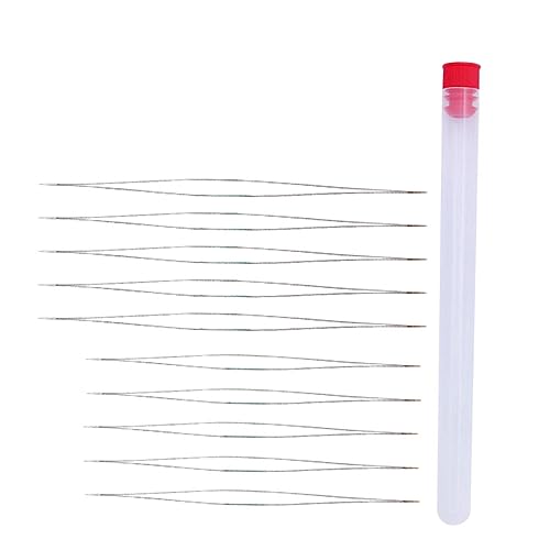 NUOBESTY 1 Satz offenes langes Nadelset Perlen automatisch Stifte Einfädler Nadel beading needle schmuck herstellen schmuckwerkzeuge Schmuck DIY Sticknadeln Nähzubehör Rostfreier Stahl von NUOBESTY