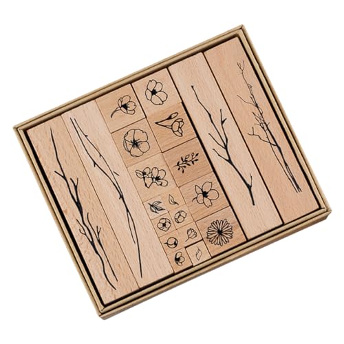 NUOBESTY 1 Schachtel Blumengestenstempel Holzstempel Stempelsiegel Aus Holz Dekoratives Siegel Hölzernes Siegel Diy-stempel Karten Machen Stempel Briefmarken Selber Machen Gummi von NUOBESTY